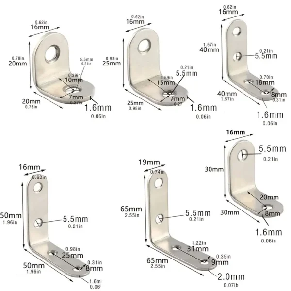 21d5dea876694f4a77419829c604d393 34pcs Heavy-Duty L-Shaped Brackets