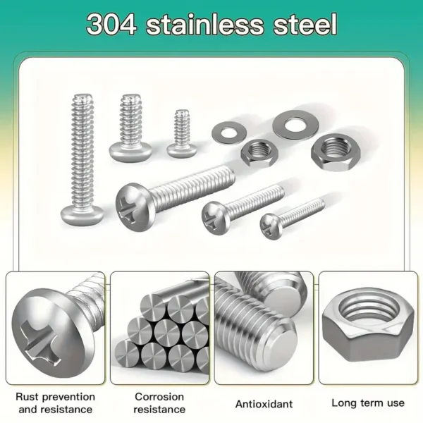 33543758-e846-43e2-bbae-4fb5963f2745 710pcs Stainless Steel Nuts