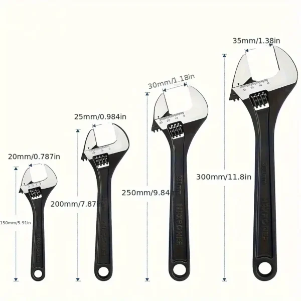 4pcs Adjustable Wrench Set