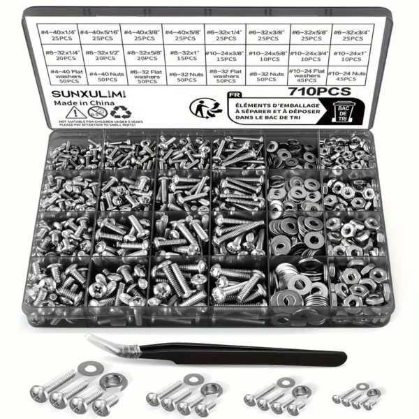 e72e2b71-5ac8-4d3d-9c81-b649539f5cf9 710pcs Stainless Steel Nuts